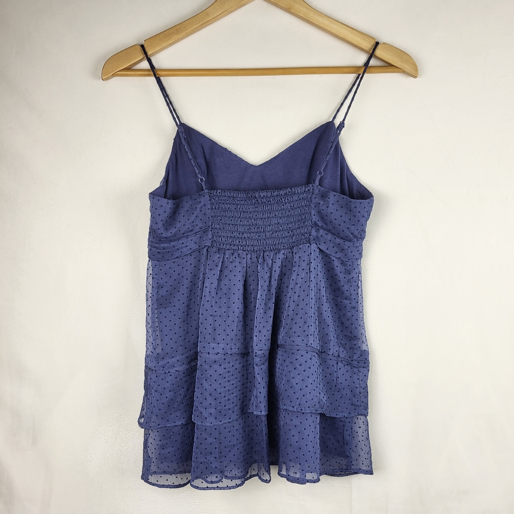Vintage 2000's American Eagle Navy Sheer Dotted Layered Tank Top *New With Tags* - Picture 3 of 4